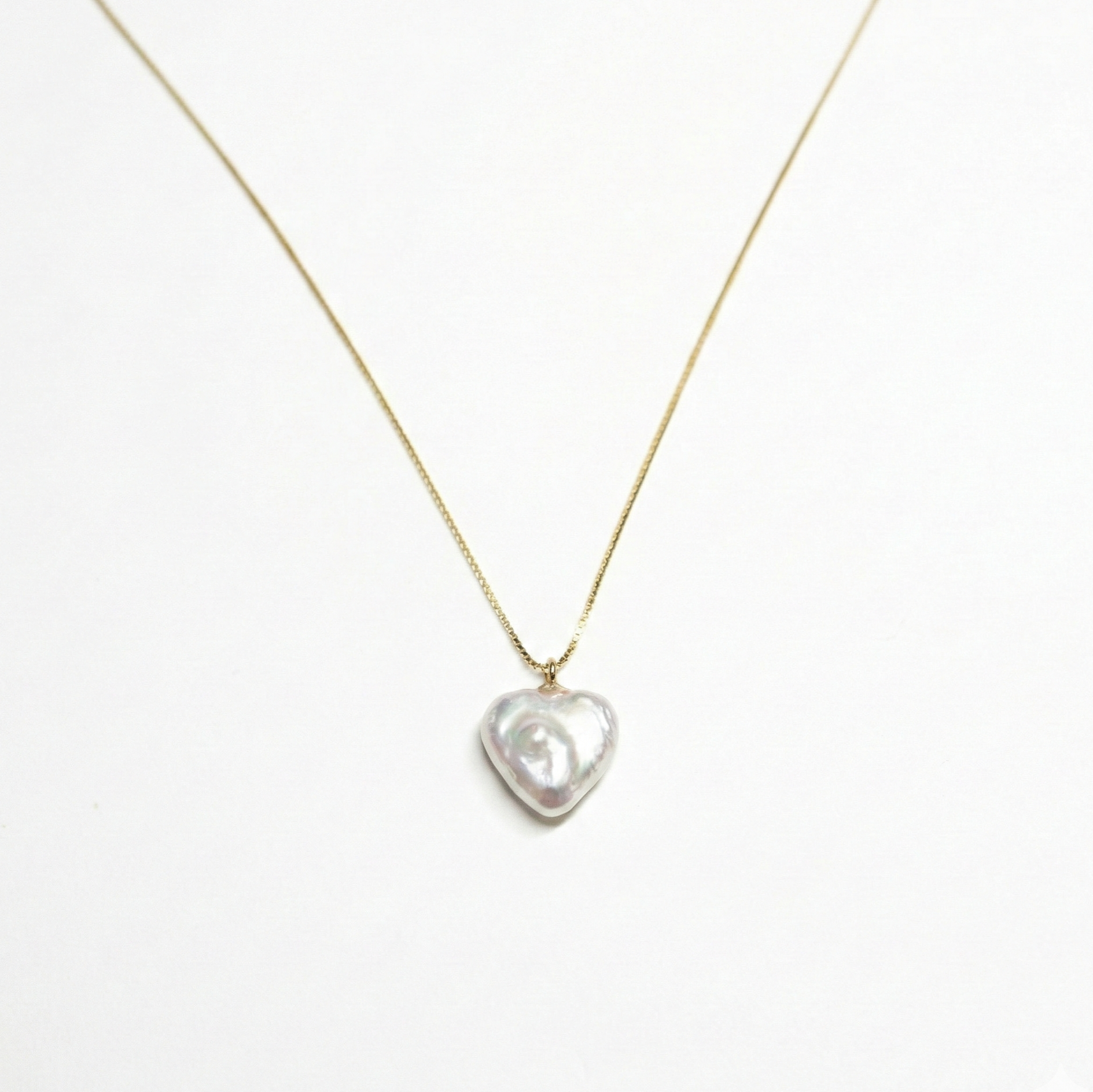 Herzförmige Perlenkette 925 Silber