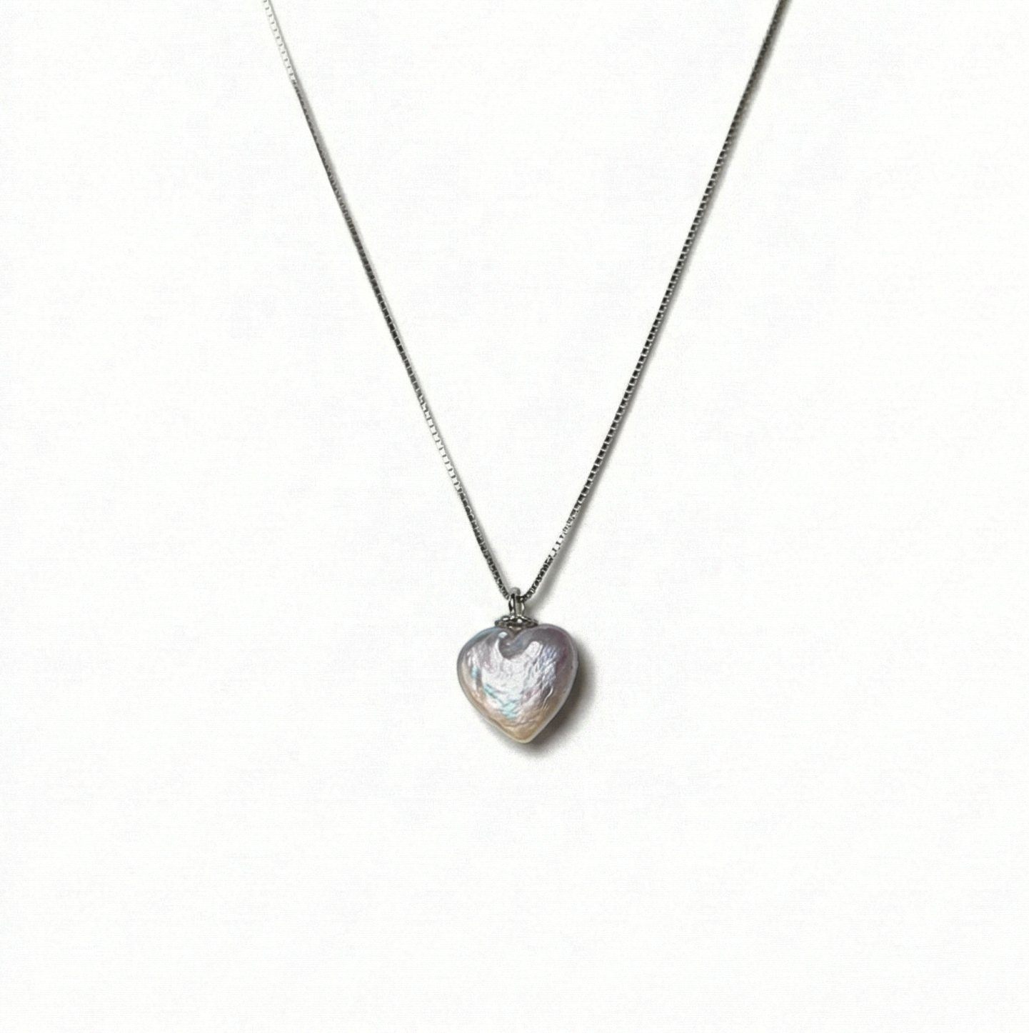 Herzförmige Perlenkette 925 Silber