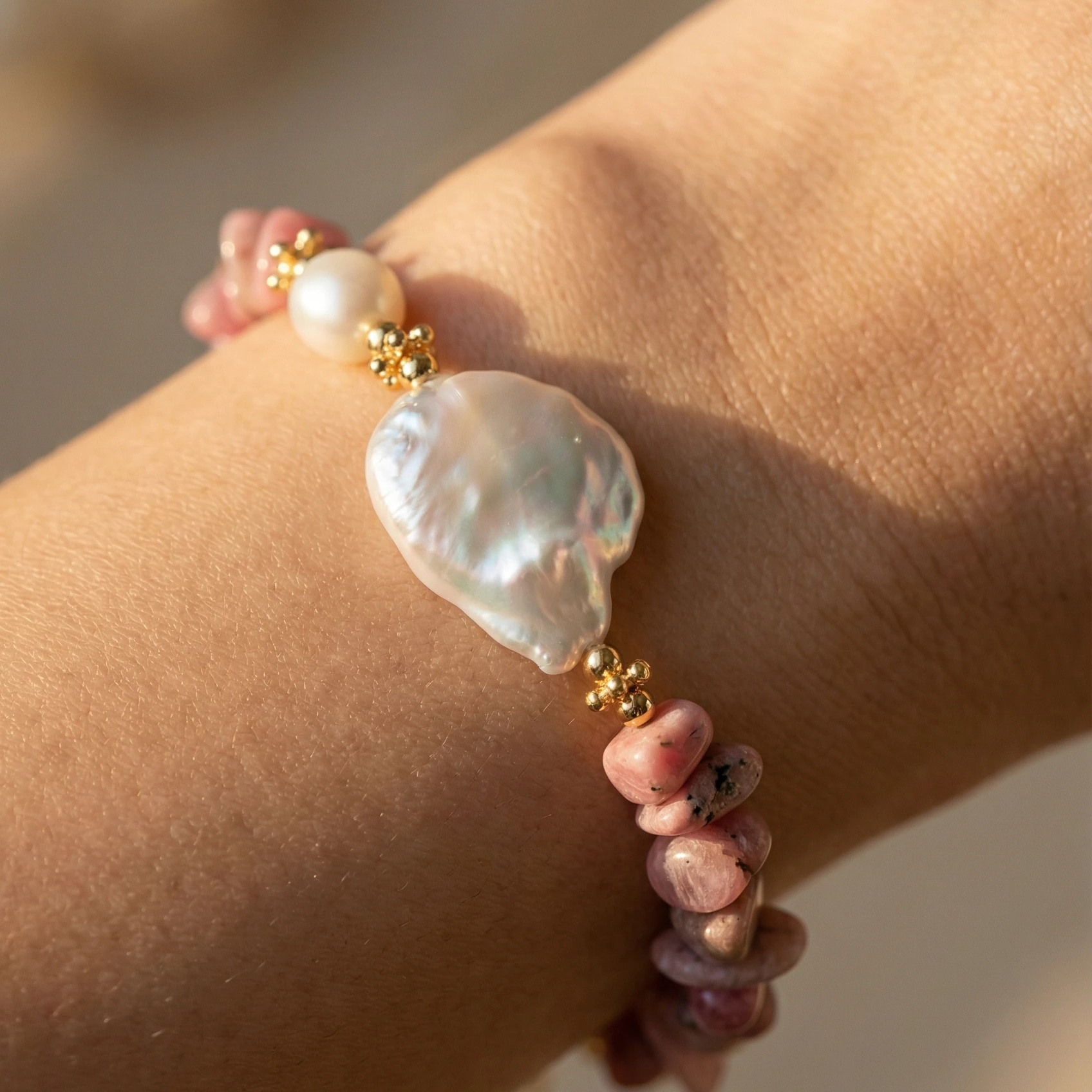 Rosé & Perle Perlenarmband